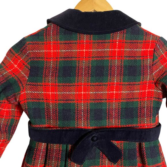 Vintage Rothschild of Philadelphia Red Plaid Girls Double Breasted Coat 4T - Picture 7 of 12